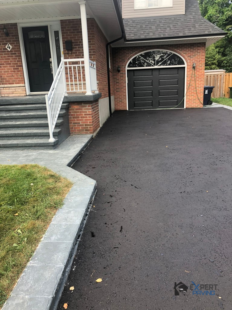 Asphalt Driveway with New Curbing in Toronto