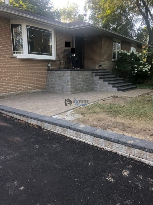 Asphalt Driveway with New Steps, Walls and Patios in Toronto