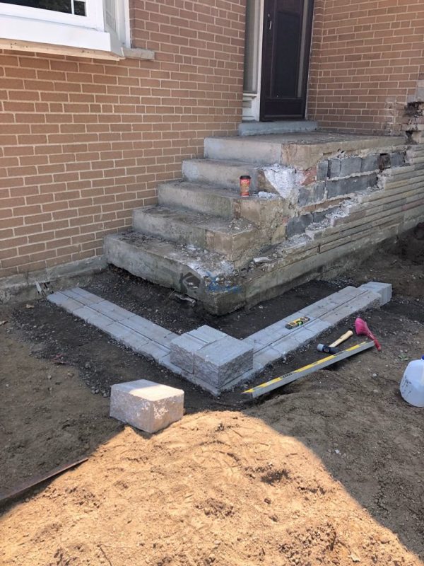 Asphalt Driveway with New Steps, Walls and Patios in Toronto