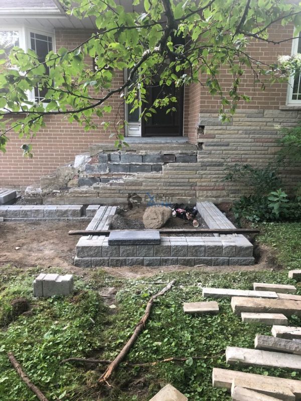 Asphalt Driveway with New Steps, Walls and Patios in Toronto