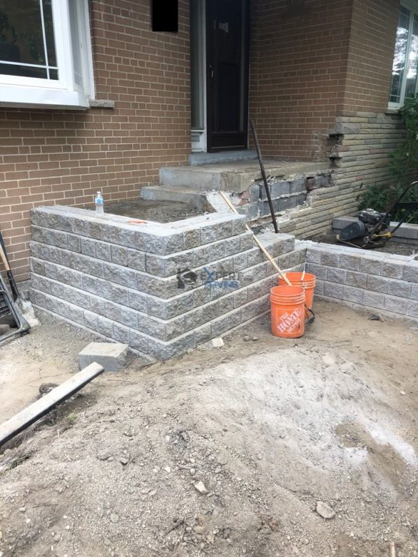 Asphalt Driveway with New Steps, Walls and Patios in Toronto