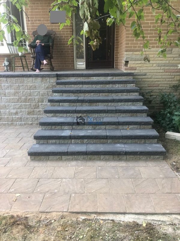Asphalt Driveway with New Steps, Walls and Patios in Toronto