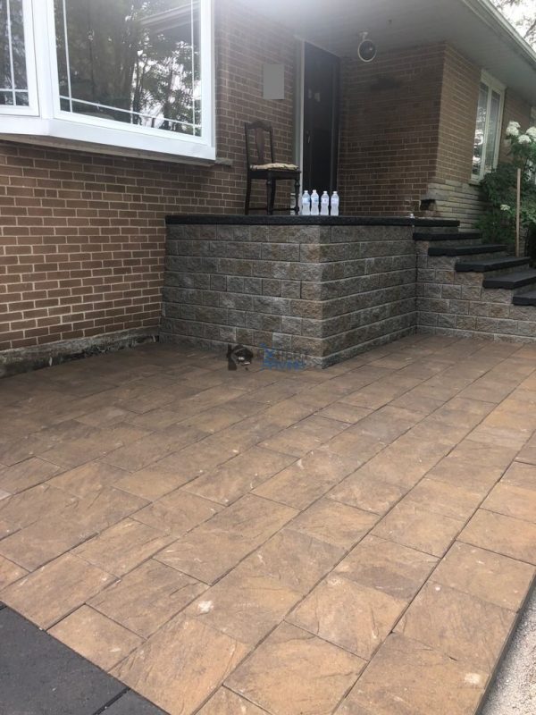 Asphalt Driveway with New Steps, Walls and Patios in Toronto