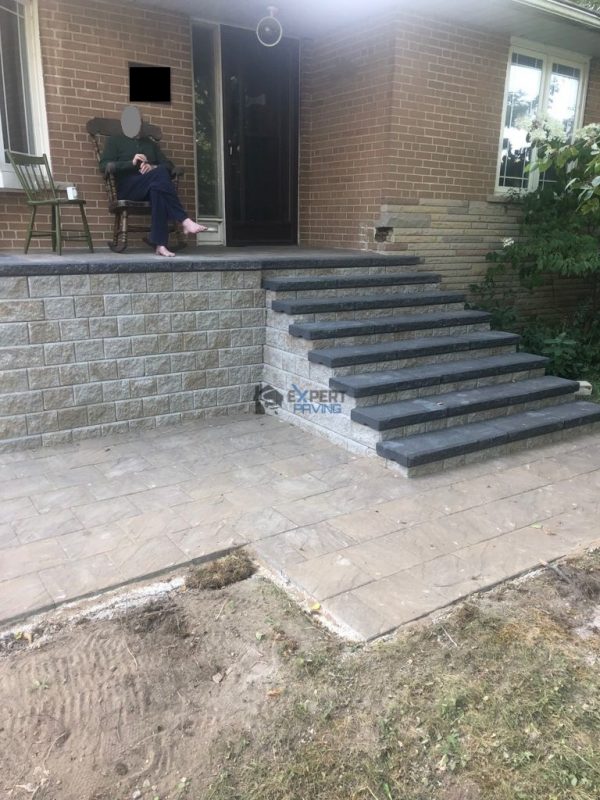 Asphalt Driveway with New Steps, Walls and Patios in Toronto